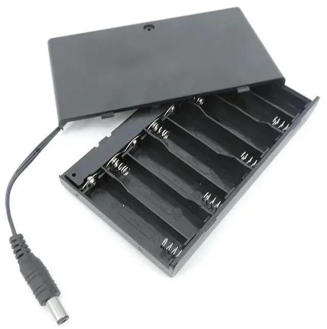 Alt view image 3 of 3 - 10pcs/lot 12V AA Holder Case Box with On/Off Switch 8x1.5V AA Holder e1