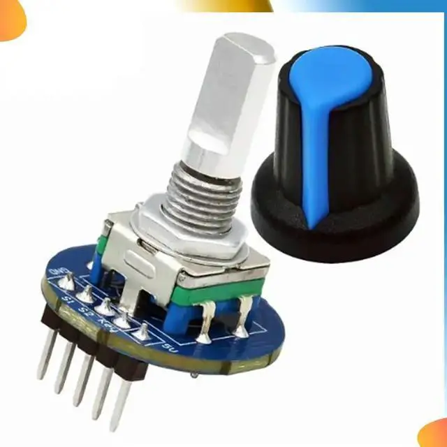 Alt view image 3 of 4 - 360 Degree Rotary Encoder Module Encoder Rotary Potentiometer With Knob Cover For EC11 Capacitor Devices