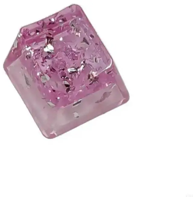 Alt view image 4 of 4 - Backlit Keycap Resin Personality Transparent Silver Foil OEM Height Pink Keycap for Gaming Keyboard