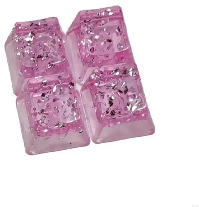 Alt view image 3 of 4 - Backlit Keycap Resin Personality Transparent Silver Foil OEM Height Pink Keycap for Gaming Keyboard