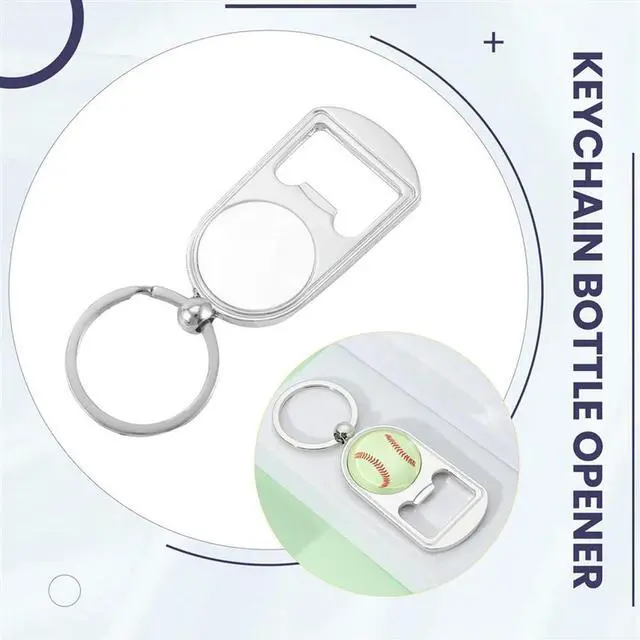 Alt view image 3 of 4 - 10 Pcs Sublimation Blank Keychain l Bottle Opener Blank Key Ring Heat Transfer Rectangular Sublimation Keychain
