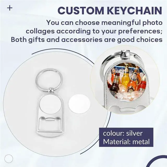 Main image of 10 Pcs Sublimation Blank Keychain l Bottle Opener Blank Key Ring Heat Transfer Rectangular Sublimation Keychain