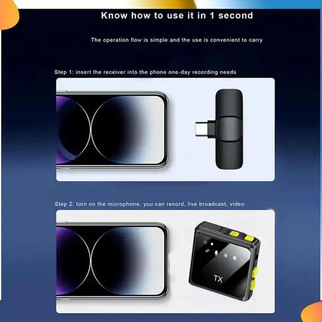 Main image of ligent Noise Reduction 2.4G Chip Wireless Lavalier Microphone Design For Phone Live Broadcast Plug Play