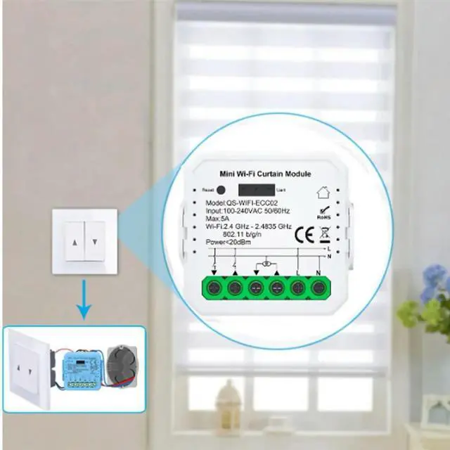 Main image of Tuya Zigbee Curtain Module Home ligent Appliance Curtain Module Mobilephone APP Remotely Control For Alexa Home