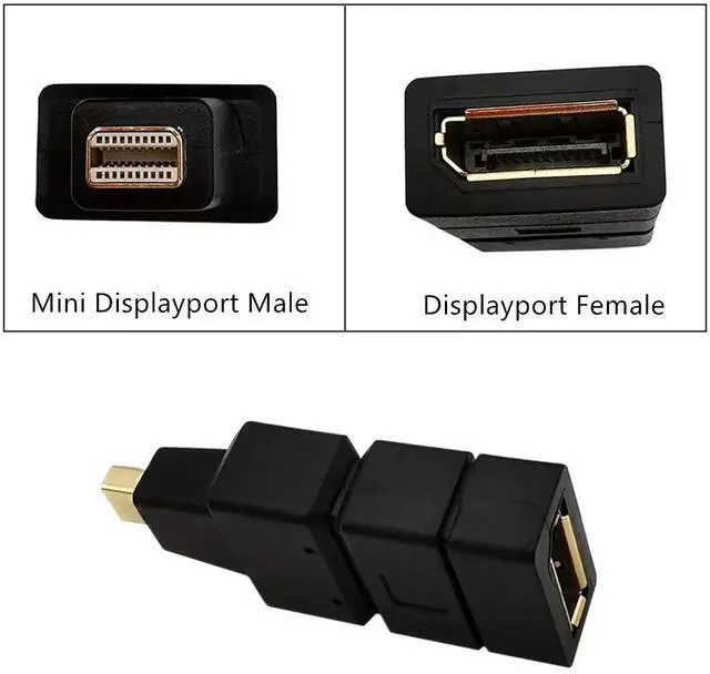 Main image of Displayport to Mini DisplayPort 4K Adapter Displayport 1.2 Cable Adapter DP Female to Mini DP Male Extender Converter 4K@60Hz