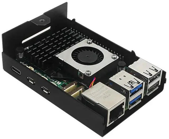 Main image of For Raspberry Pi 5 Aluminum Alloy Shell Active And Passive Cooling Radiator Enclosure Metal Case For Rpi 5