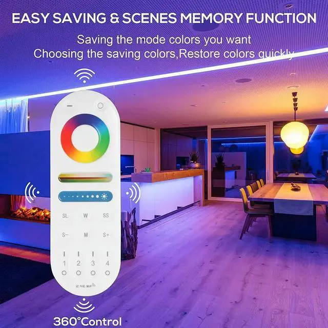 Main image of LM091 4-Zone 2.4G RF Remote Control Compatible With RGBW CCT RGB LED Dimming Controller Touch Screen 4 Channel