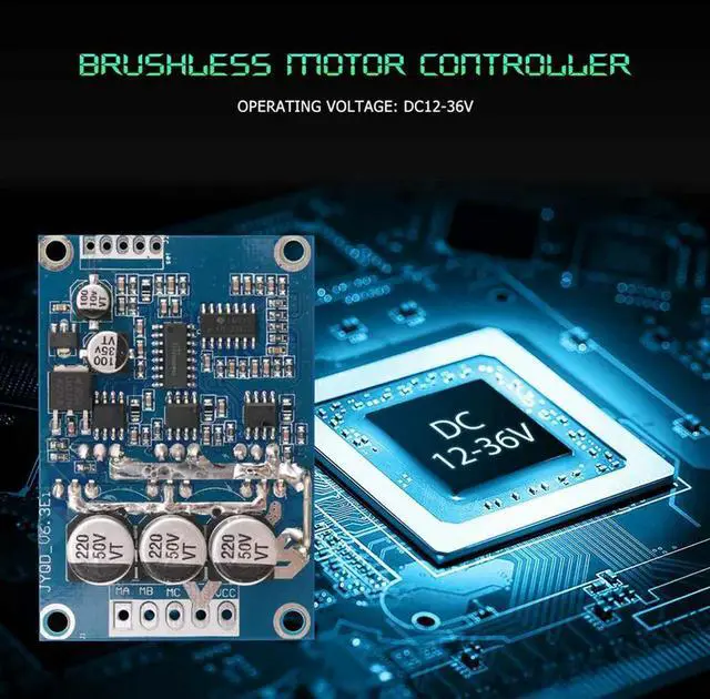 Alt view image 3 of 4 - DC 12V-36V 500W Brushless Motor Controller Without Hall PWM Control Balanced Car Driver Board Durable Use