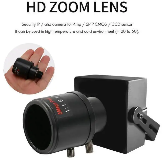 Alt view image 4 of 4 - CCTV Lens 1/2.5 Inch 6-22Mm 5MP M12 Mount Varifocal Lens F1.6 For 4MP/5MP CMOS/CCD Sensor Security IP/AHD Camera