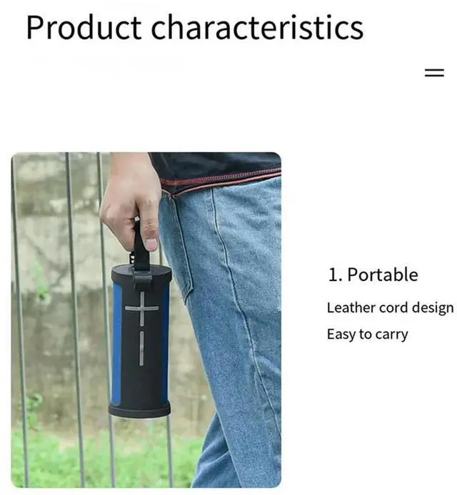 Main image of For UE Boom 3 Bluetooth Speaker Protective Case Silicone Protective Case With Carabiner Hook Shoulder Strap B