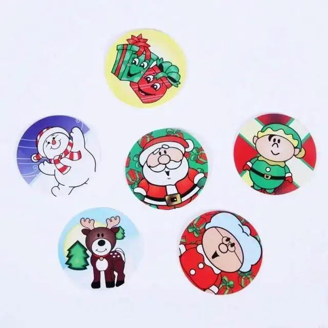 Alt view image 2 of 4 - 3 Rolls Round els Christmas Stickers Christmas els Self-Adhesive Stickers
