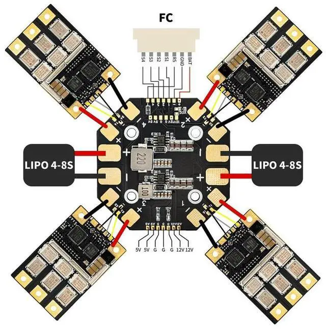 Main image of PDB400A 4~ 12S 400A PDB Distribution Board 30.5Mm 400A Current Sensor For FPV Quadcopter Fixed Wing Model Aircraft