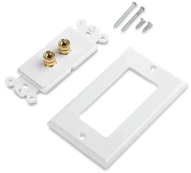 Main image of 2Pcs Speaker Wall Plate Home Theater Wall Plate Audio Panel - 8 Posts For 4 Speakers & 2 Posts For 1 Speakers
