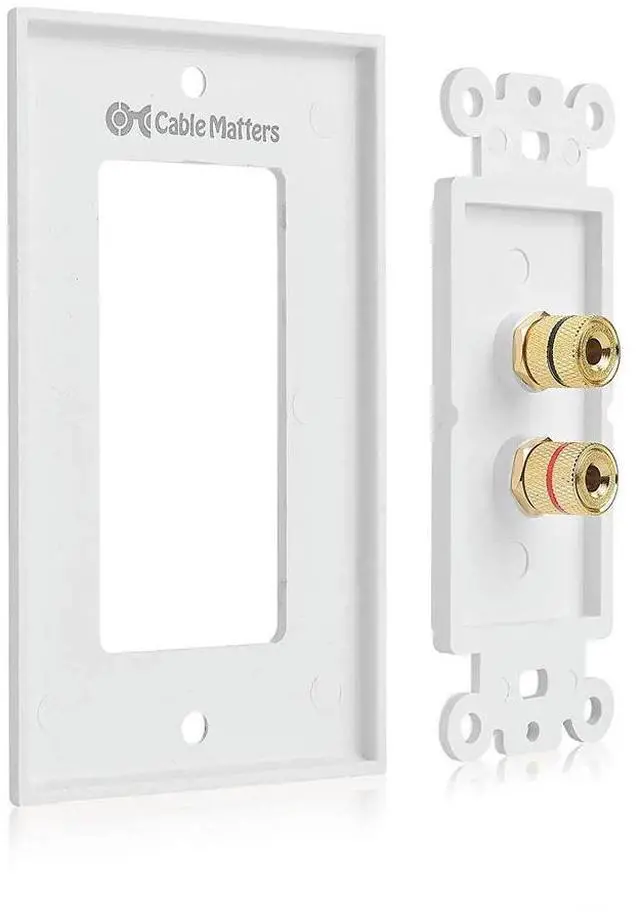 Alt view image 3 of 3 - 2Pcs Speaker Wall Plate Home Theater Wall Plate Audio Panel - 8 Posts For 4 Speakers & 2 Posts For 1 Speakers