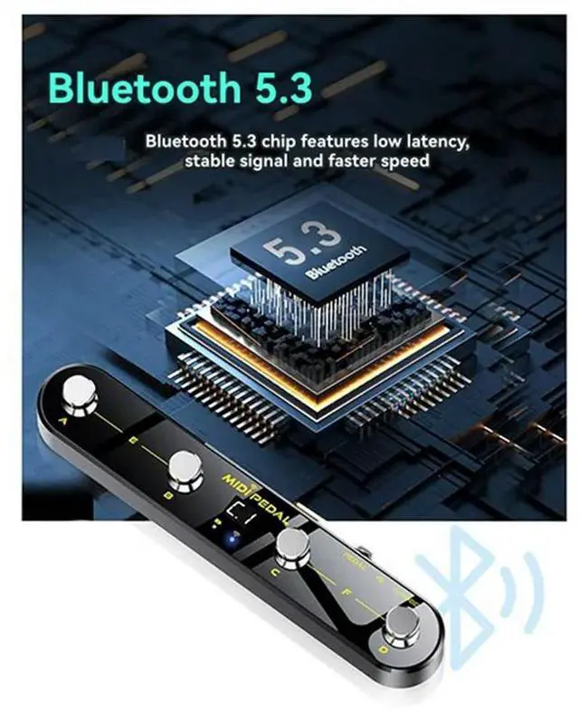 Alt view image 3 of 3 - Sound Mode Switching Pedal Wireless MIDI Control Pedal Four Step Nail Smart Guitar Pedal For Electric Guitar