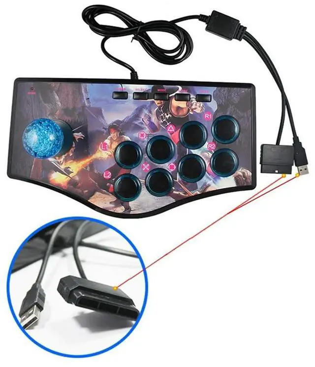 Alt view image 2 of 6 - Retro Arcade Game Rocker Controller Usb Joystick For Ps2/Ps3/Pc/Android Smart Tv Built-In Eight Direction Joyst Rich