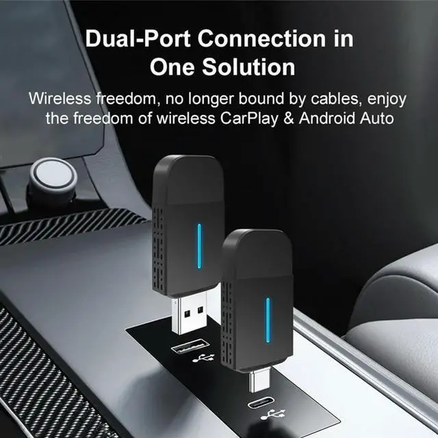 Alt view image 3 of 4 - 2 In 1 Carplay Wireless Adapter Wired To Wireless Carplay Box Car Interconnection Box Car Wireless Adapter Plug And Play