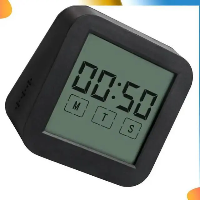 Alt view image 3 of 4 - Hygrothermograph Table Clock Dual Screen LCD Digital Display Touch Screen Suitable For Kitchen Cooking Suitable For Learnin