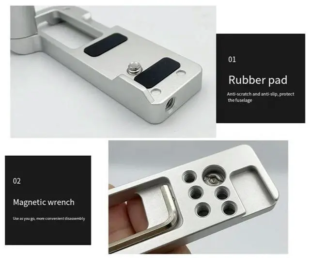 Alt view image 2 of 6 - For ZV-1II Camera Grip Base Plate ZV1M2 L Plate ZV1F Cold Shoe Mount Expansion Quick Release Plate