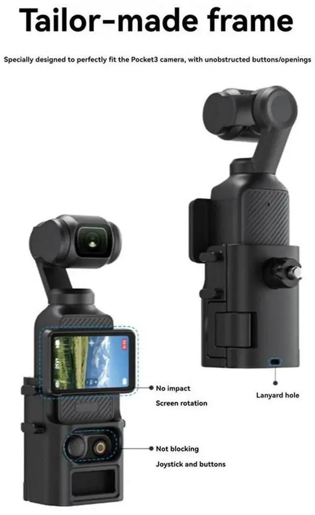 Alt view image 2 of 6 - Protective Frame For Osmo Pocket 3 Camera Expansion With Cold Shoe Adapter Handle Cover, And Bracket Accessori