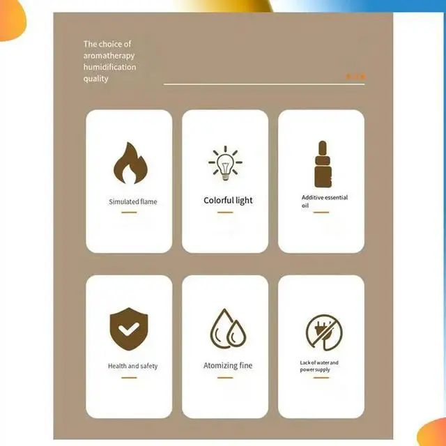 Alt view image 2 of 4 - Colorful Flame Aromatherapy Machine Desktop Air Humidifier Home Diffuser Aromatherapy Machine Durable ,White