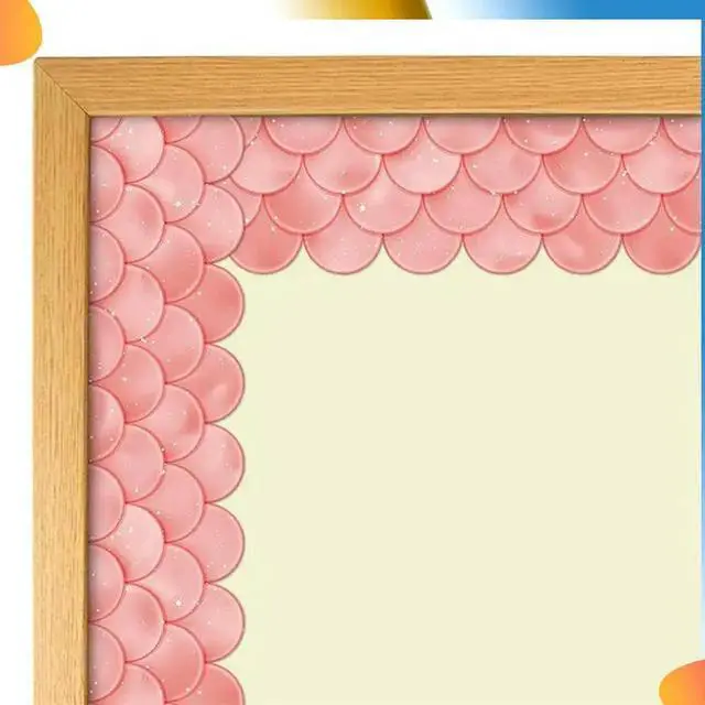 Alt view image 2 of 4 - 2Pcs 20M Ombre Pink Scallops Bulletin Board Borders Rainbow Straight Borders Classroom Or Home School Decoration