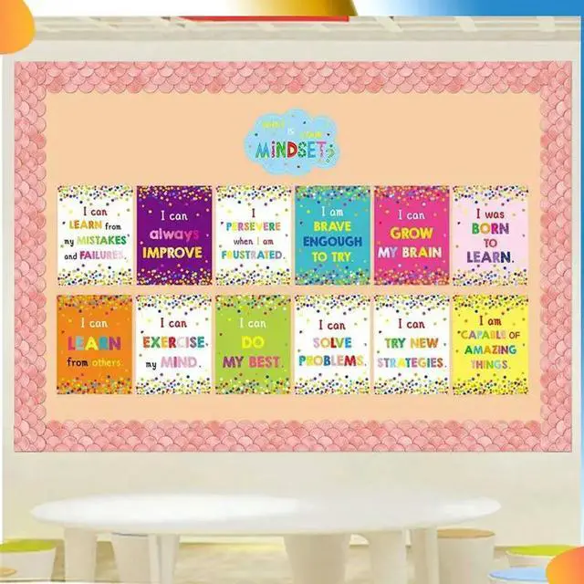 Alt view image 3 of 4 - 2Pcs 20M Ombre Pink Scallops Bulletin Board Borders Rainbow Straight Borders Classroom Or Home School Decoration