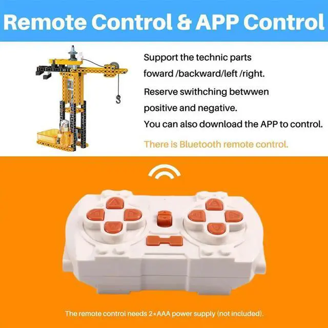 Alt view image 4 of 4 - Power Function Motor App Remote Control Programming 2 Meduim Moter Set DIY Building Block For Children