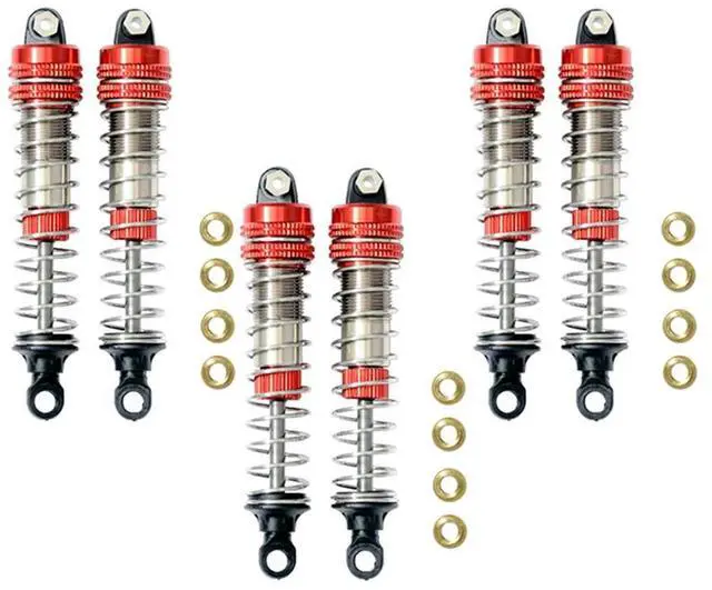 Main image of 6Pcs Front Rear Shock Absorber Fit For XLH 9115 S911 9116 S916 9125 1/10 1/12 RC Car Upgrade Accessories,Red