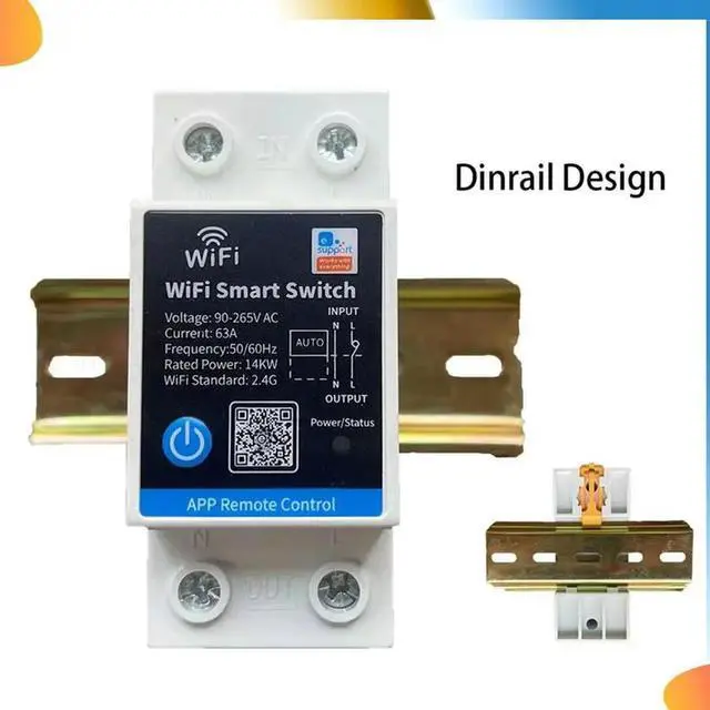Main image of 63A Switch Relay Ewelink APP Remote Control Timer Din Rail 2P Switch Works With For Alexa/Google/Salute