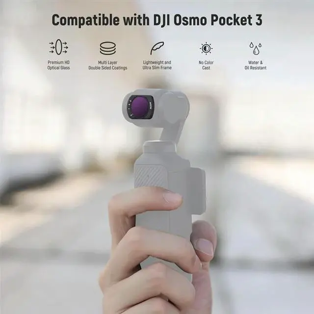 Alt view image 4 of 4 - Adjustable ND Filter For Osmo Pocket 3Magnetic 1-5 6-9 Limited Stops, Waterproof/Scratch-Proof Variable Filter