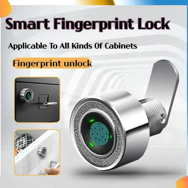 Alt view image 3 of 4 - Fingerprint Drawer Lock - Electronic Double Door Cabinet Security Suitable For Wardrobes Shoe Cabinets Mailboxes