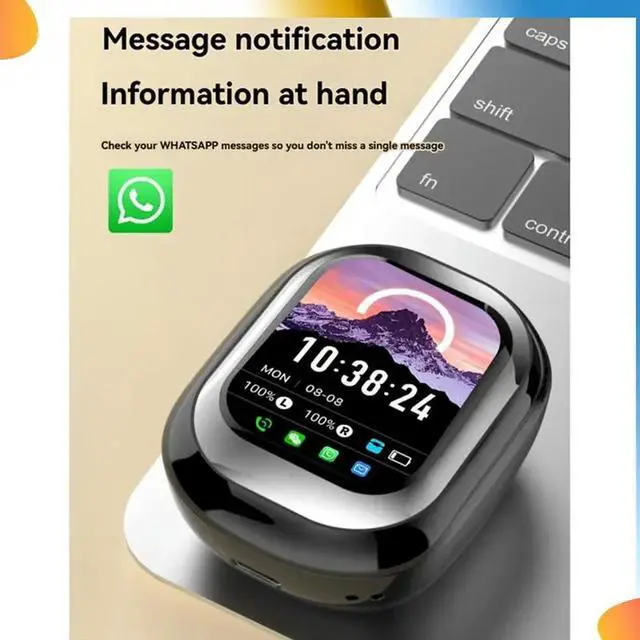 Alt view image 4 of 4 - In-Ear Full-Color Touch Screen Wireless Long-Life Noise Reduction Bluetooth Headset With Watch Function Headset
