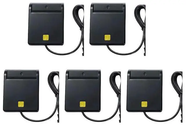 Main image of 5X USB Smart Card Reader Atm Bank Tax Declaration Ic Card ID Card Smart Card Reader(Black)