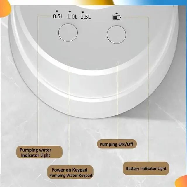 Alt view image 2 of 4 - Electric Water Gallon Bottle Pump Automatic Water Dispenser Foldable Desktop Rechargeable Drinking Water Bottle Pump