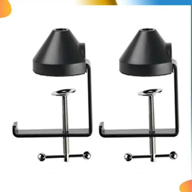 Alt view image 2 of 4 - 2X l Table Mounting Clamp Cantilever Bracket Clamp For Microphone Suspension Boom Scissor Arm Stand Holder