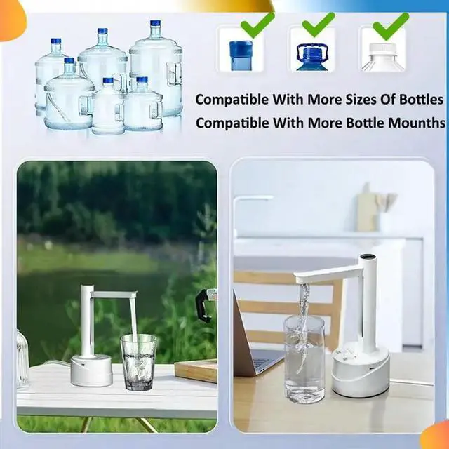 Alt view image 3 of 4 - Electric Water Gallon Bottle Pump Automatic Water Dispenser Foldable Desktop Rechargeable Drinking Water Bottle Pump