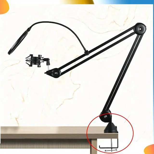 Alt view image 3 of 4 - 2X l Table Mounting Clamp Cantilever Bracket Clamp For Microphone Suspension Boom Scissor Arm Stand Holder