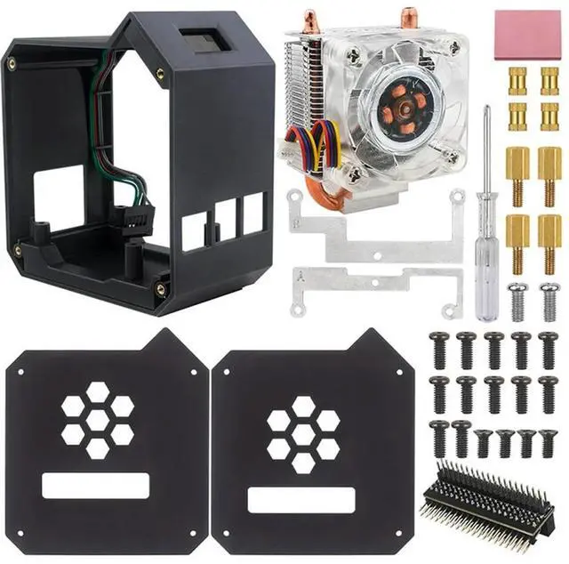 Main image of For Raspberry Pi 5 Mini Tower Fan Kit JST 4 Pin Port Fan Kit Active Cooler Kit Including 0.96 Inch OLED Display