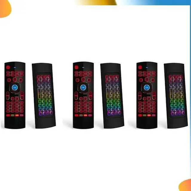Alt view image 4 of 7 - 3X Air Mouse For Android Tv Box, Mini Wireless Keyboard Air Remote Mouse Control With RGB Backlit MX3 Pro IR Learning