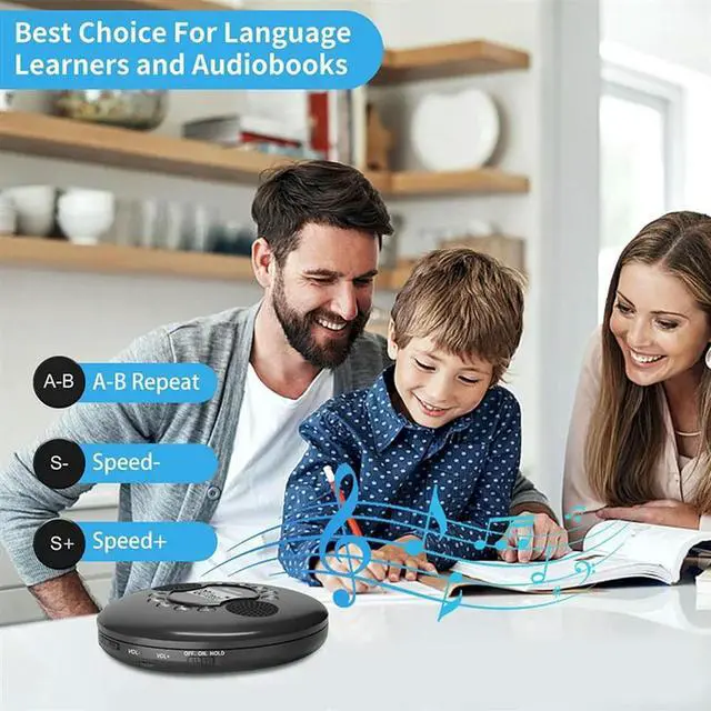 Main image of Portable CD Player With Speaker Anti Skip For Car MP3 Compatibility Support Recording Built In Mic