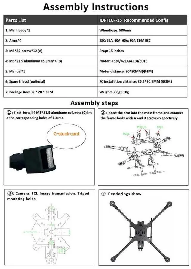Alt view image 2 of 3 - 15inch FPV Racing Drone Frame Carbon Fiber Quadcopter FPV Freestyle Frame for Enhanced Flight Stability & Performance
