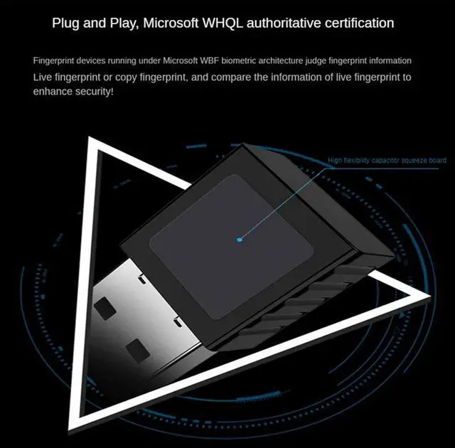 Main image of 2X Mini USB Fingerprint Reader Module Device USB Fingerprint Reader For 10 11 Hello Biometrics Security Key
