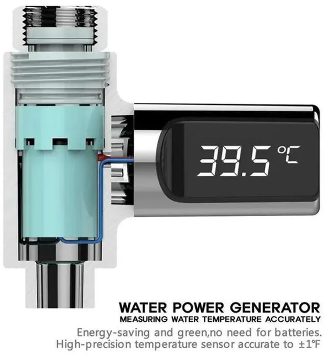 Alt view image 4 of 4 - 2X LED Display Home Water Shower Thermometer Temperature Meter Monitor Kitchen Bathroom Home Baby Care