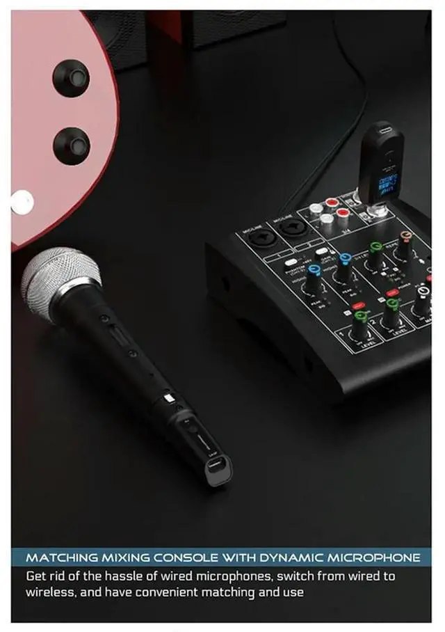 Alt view image 4 of 4 - Wireless Microphone UHF Wireless XLR Transmitter And Receiver For Dynamic Microphones Audio Mixers PA Systems