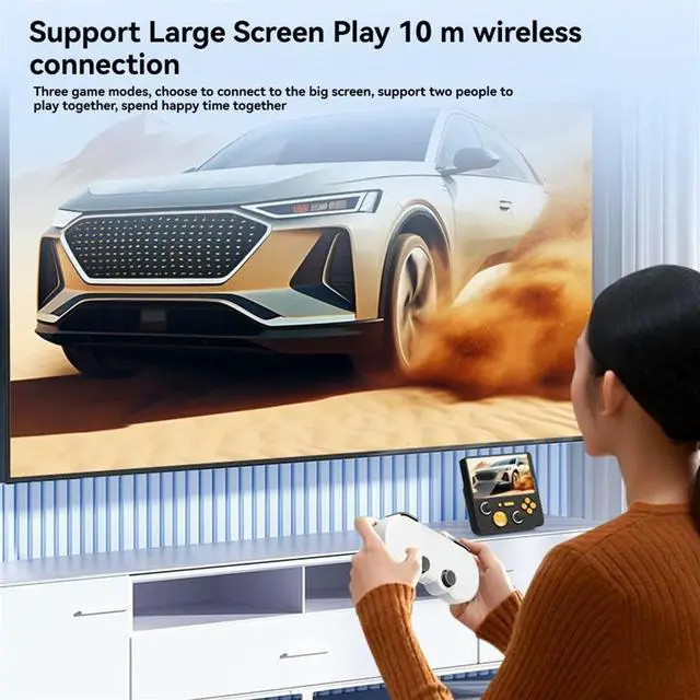 Alt view image 2 of 3 - E5Plus Handheld Video Game Console 5inch HD Retro Game Console 6000mAh 128G Video Handheld Game Console A Rich