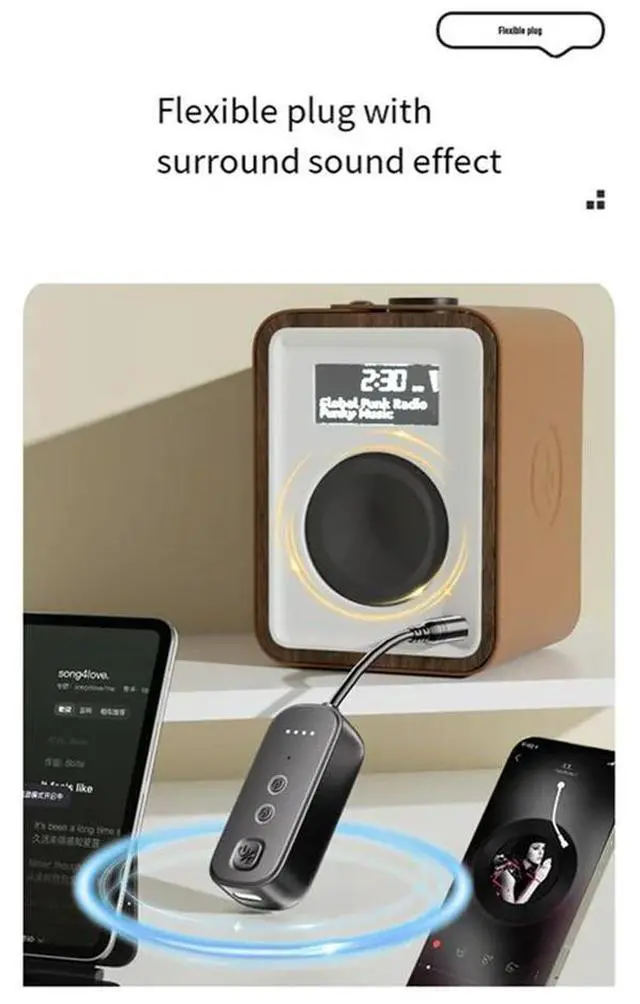 Alt view image 2 of 7 - Wireless Adapter 3.5MM AUX Hifi Stereo Music Bluetooth 5.3 Audio Transmitter Receiver With Mic For Car Airplane TV