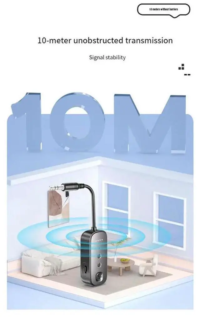 Alt view image 4 of 7 - Wireless Adapter 3.5MM AUX Hifi Stereo Music Bluetooth 5.3 Audio Transmitter Receiver With Mic For Car Airplane TV