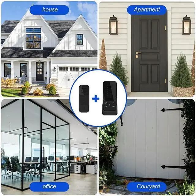Alt view image 4 of 7 - Wireless Doorbell Two-Way Audio Doorbell Household Use Long Distance One Button Pager With6 Ringtones