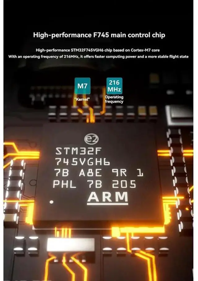 Alt view image 3 of 3 - For RC FPV Drone Compatible TAKER F745 BT 8Bit 60A FPV Stack 60A 4-In-1 ESC With Dual Gyroscope 512MB Black Box 30.5X3